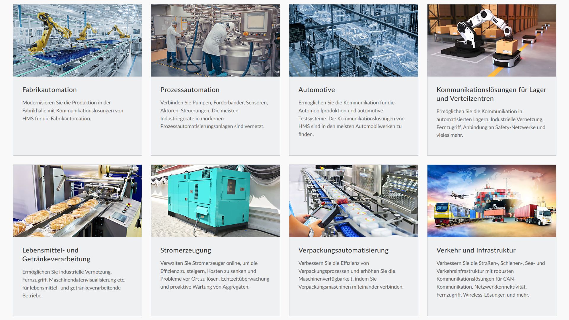 HMS Networks bedient eine ganze Reihe unterschiedlicher, industrienaher Branchen